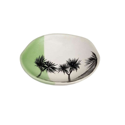 Bowl- Cabbage Tree Dipped Green with Black 7cm