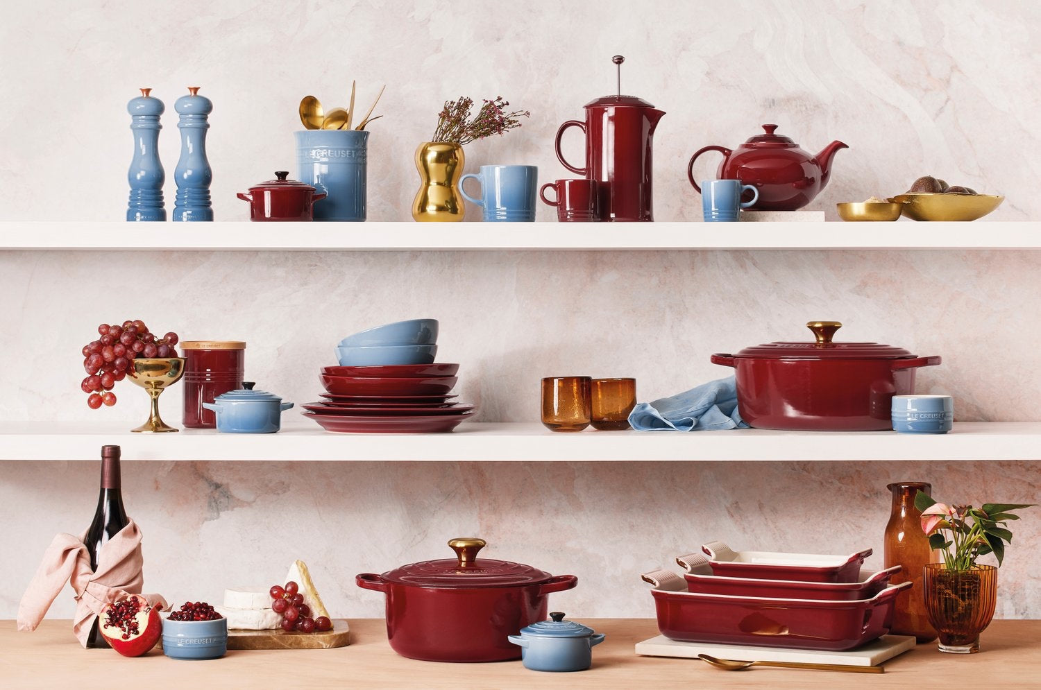 30% Off Le Creuset Chambray and Garnet
