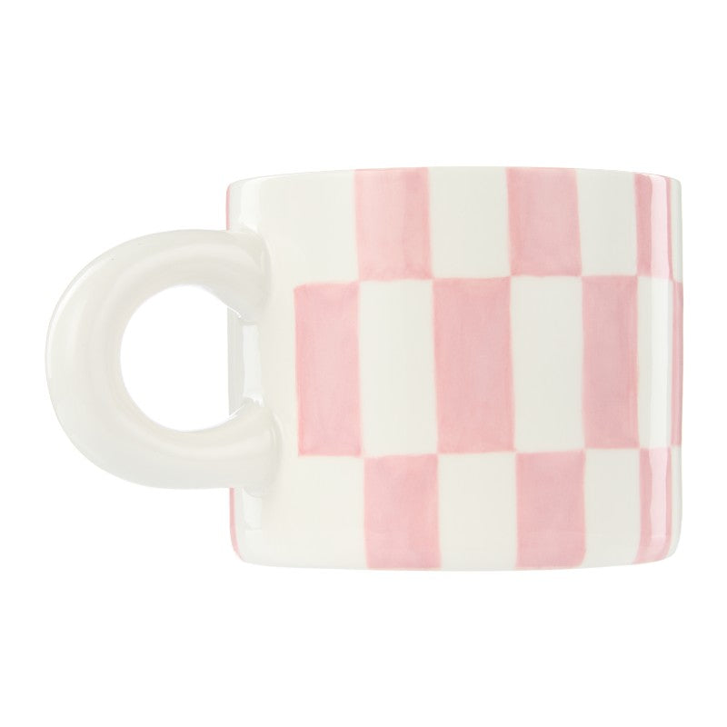 Check Mug & Plate Set Pink & Green