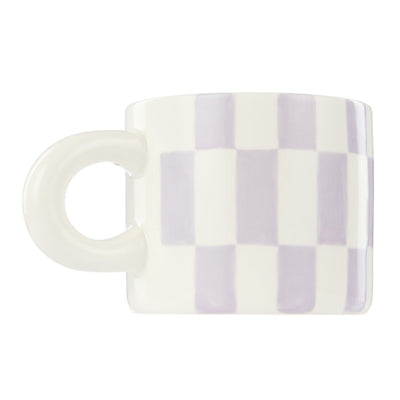 Check Mug & Plate Set Lilac & Navy
