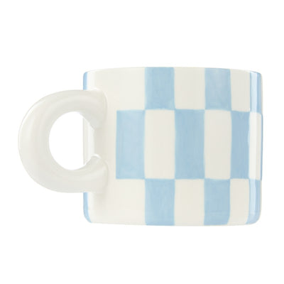 Check Mug & Plate Set Blue & Orange