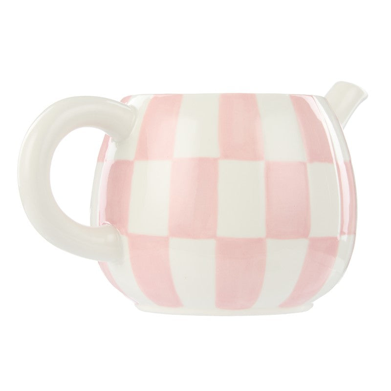 Check Teapot - 700ml Pink & Green