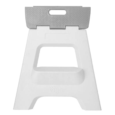 2 Step Stool Compact Foldable Grey 40cm