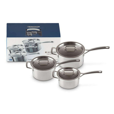 3-ply Stainless Steel 3 Piece Saucepan Set