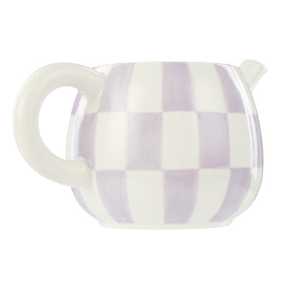 Check Teapot 700ml Lilac & Navy