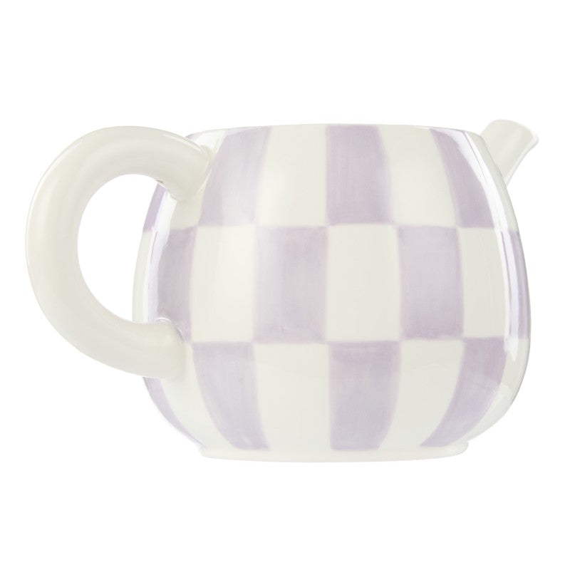 Check Teapot 700ml Lilac & Navy