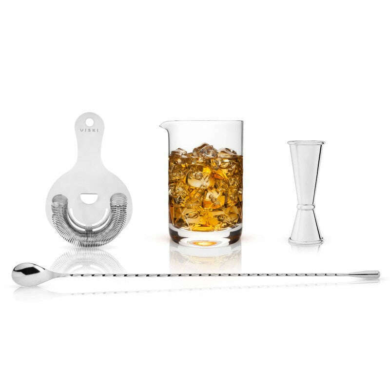 4 Piece Mixologist Barware Set Stainless Steel