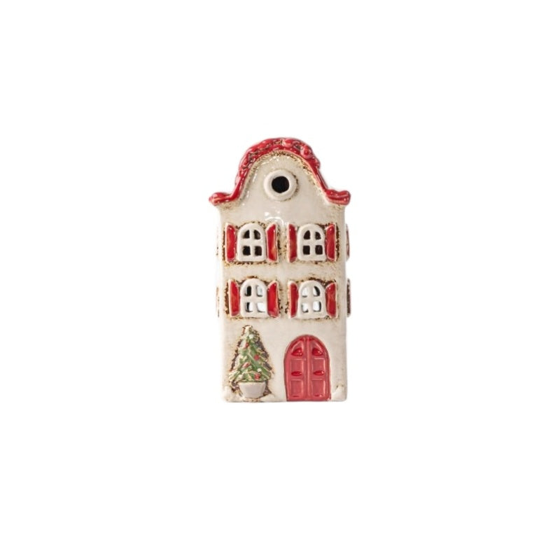 Alsace Tea Light Villa Christmas With Red Shutters