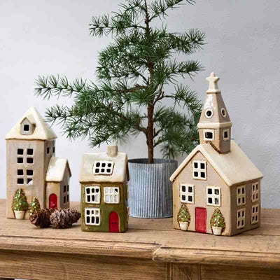 Alsace Tea Light Christmas Stone Church