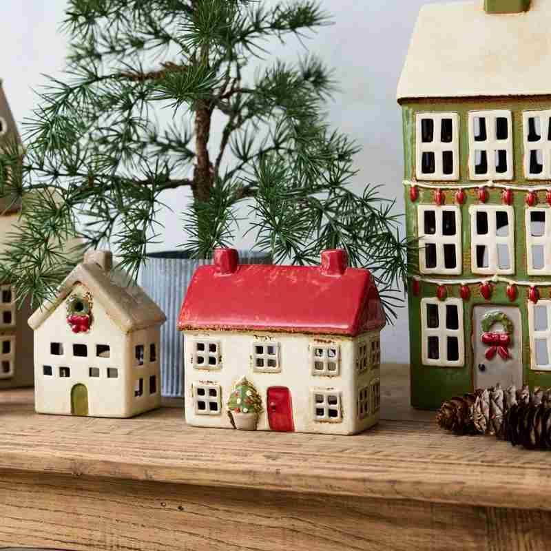 Alsace Tea Light Christmas Stone Villa