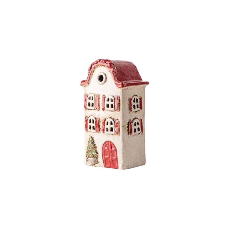 Alsace Tea Light Villa Christmas With Red Shutters