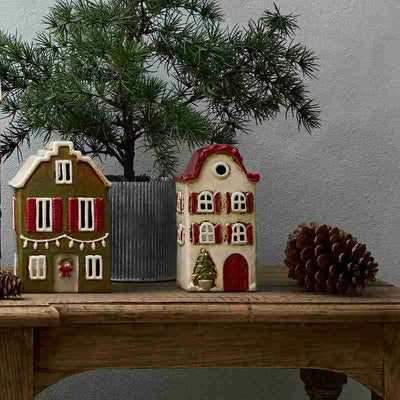 Alsace Tea Light Villa Christmas With Red Shutters