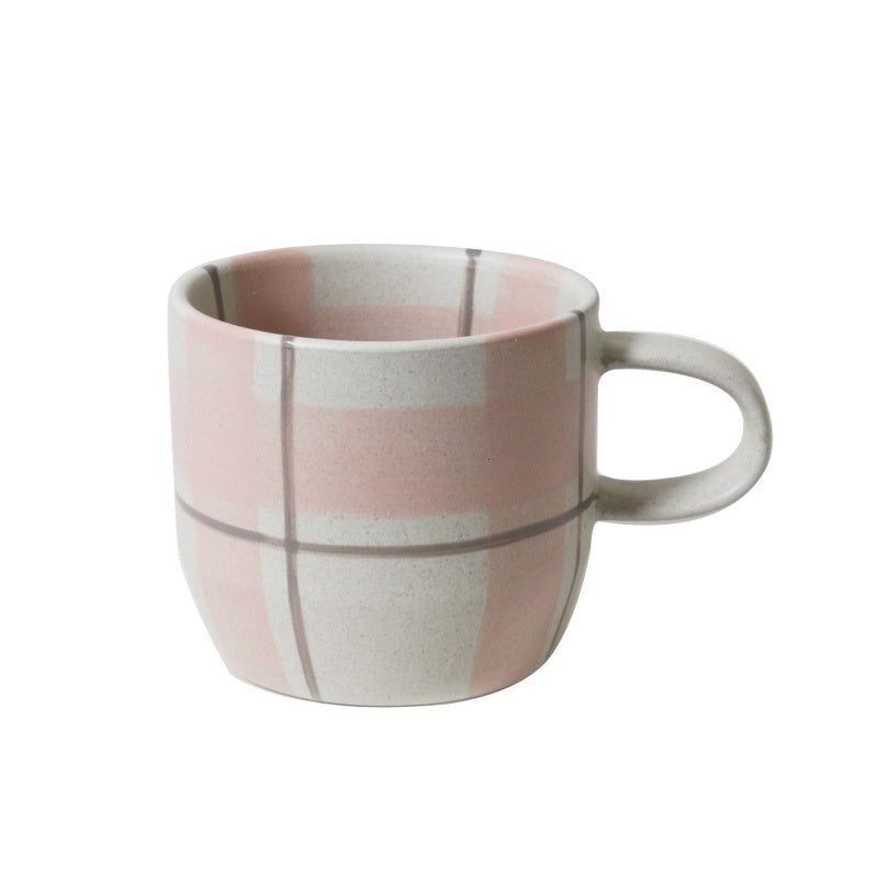 Blush & Grey Check Mug Cat&