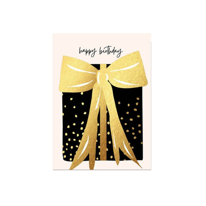 Card Bow Present Gold