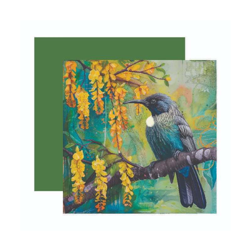 Card Tui With Kowhai