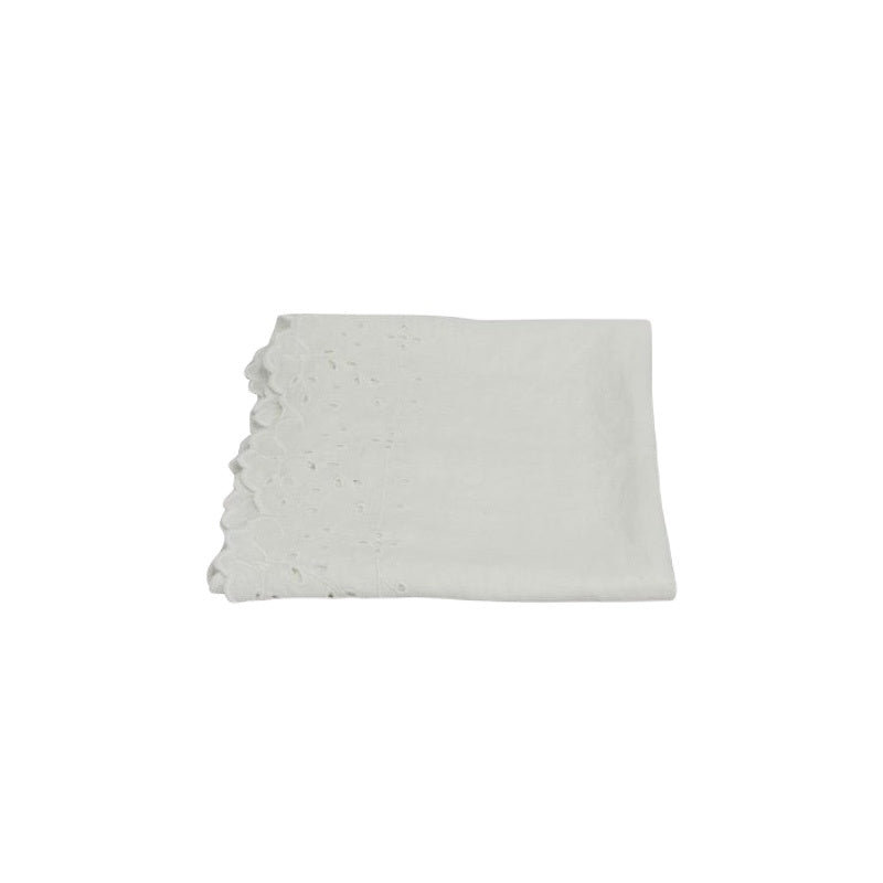 Embroidered Table Runner White