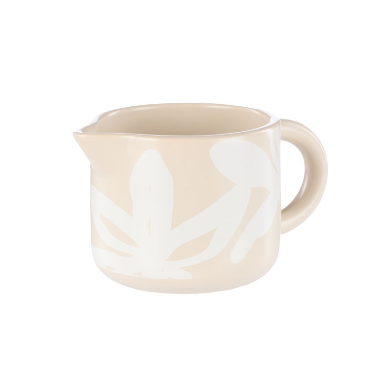 Freya Milk Jug - Oat and White