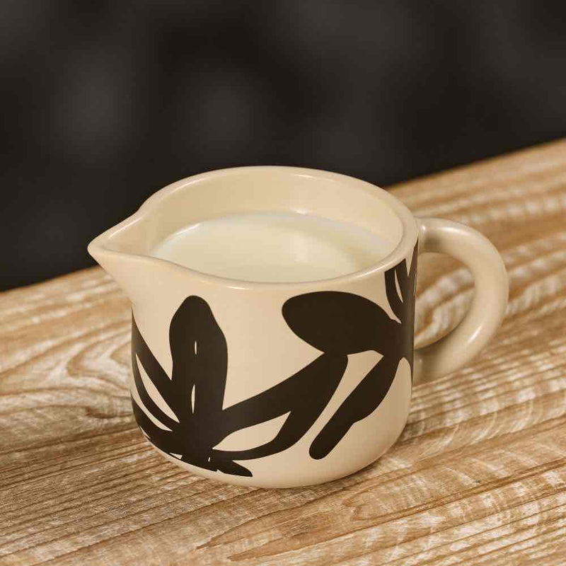 Freya Milk Jug - Oat and Black