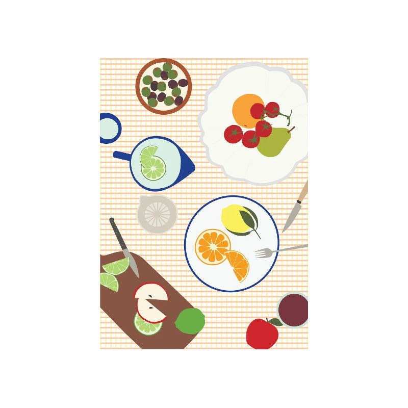 Fruit on Plates Tea Towel