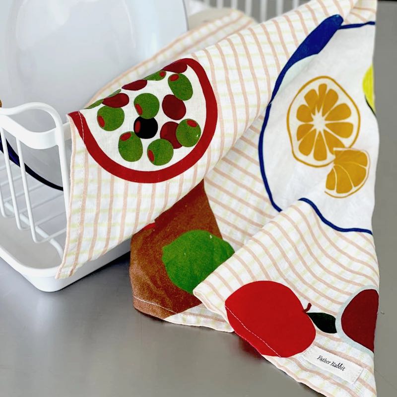 Fruit on Plates Tea Towel