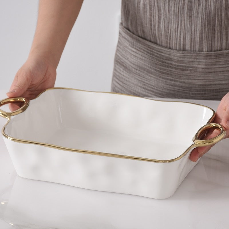 Golden Handles Rectangular Baking Dish 27.9x22.9cm