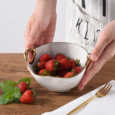 Golden Handles Snack Bowl