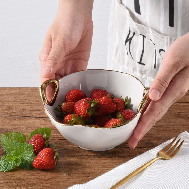 Golden Handles Snack Bowl