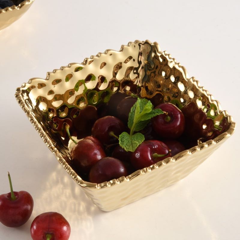 Golden Millennium Small Square Bowl
