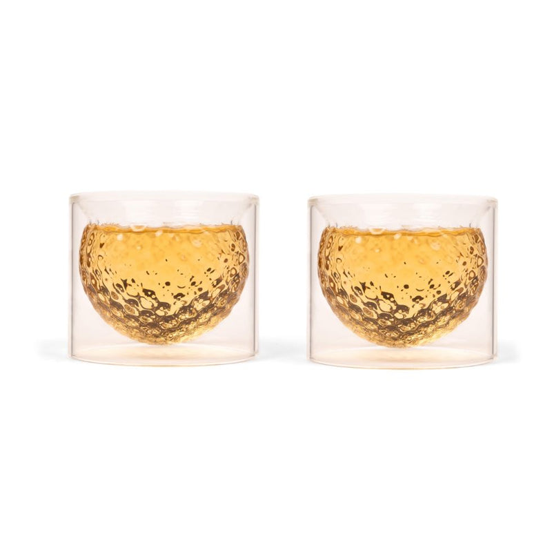 Golf Ball Glasses 2 Piece Set Clear