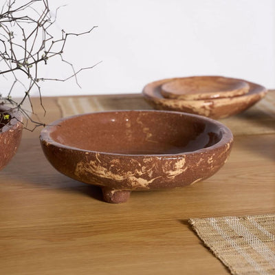 Harvenwood Small Footed Bowl Sand and Brown