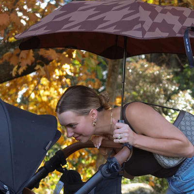 Metro Umbrella Houndstooth Cocoa