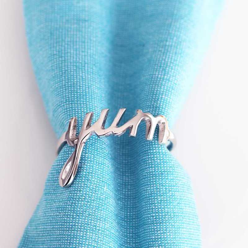 Napkin Ring Yum Silver
