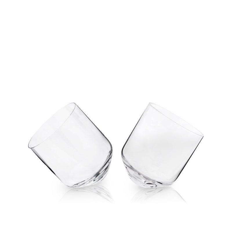Rolling Crystal Whiskey Tumblers Set of 2