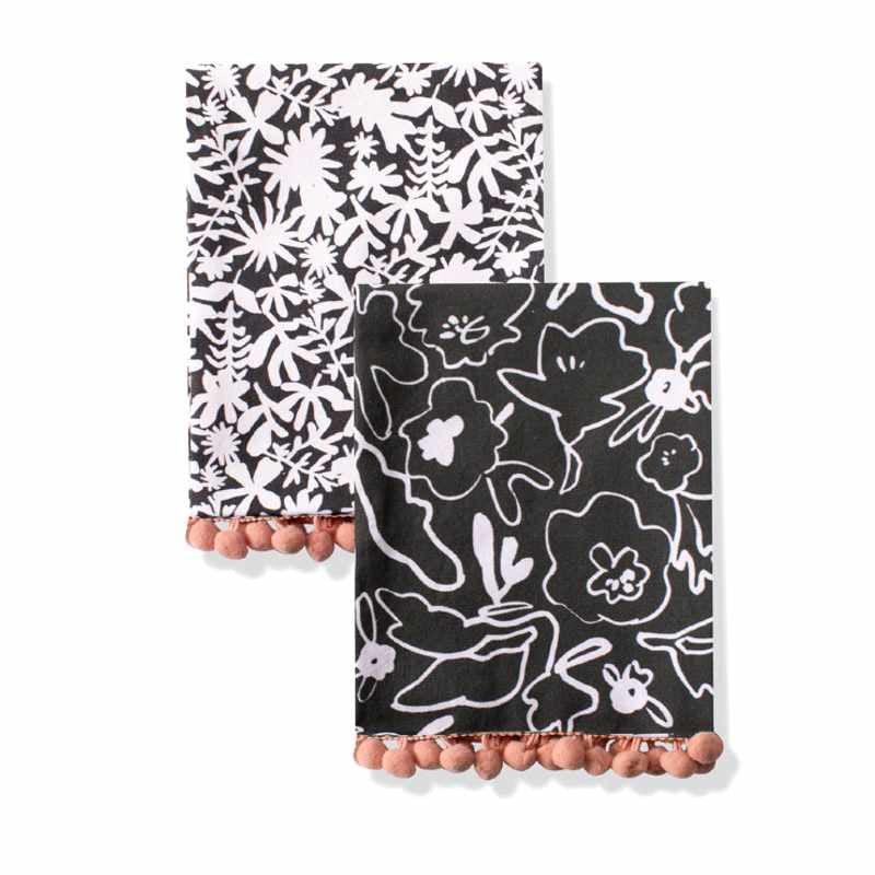 Tea Towel Messy Flower Set Of 2