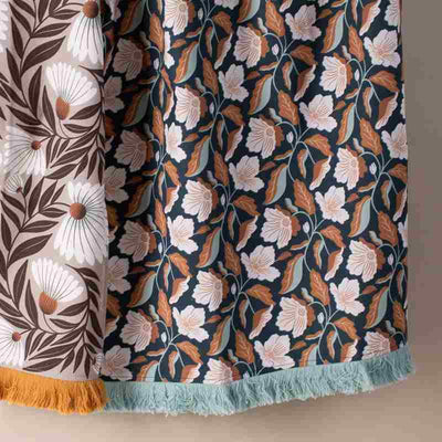 Tea Towel Cotton Floral Set Of 2