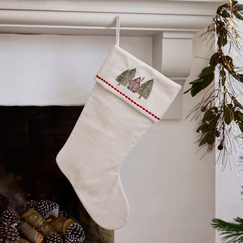 Tree with House Stocking