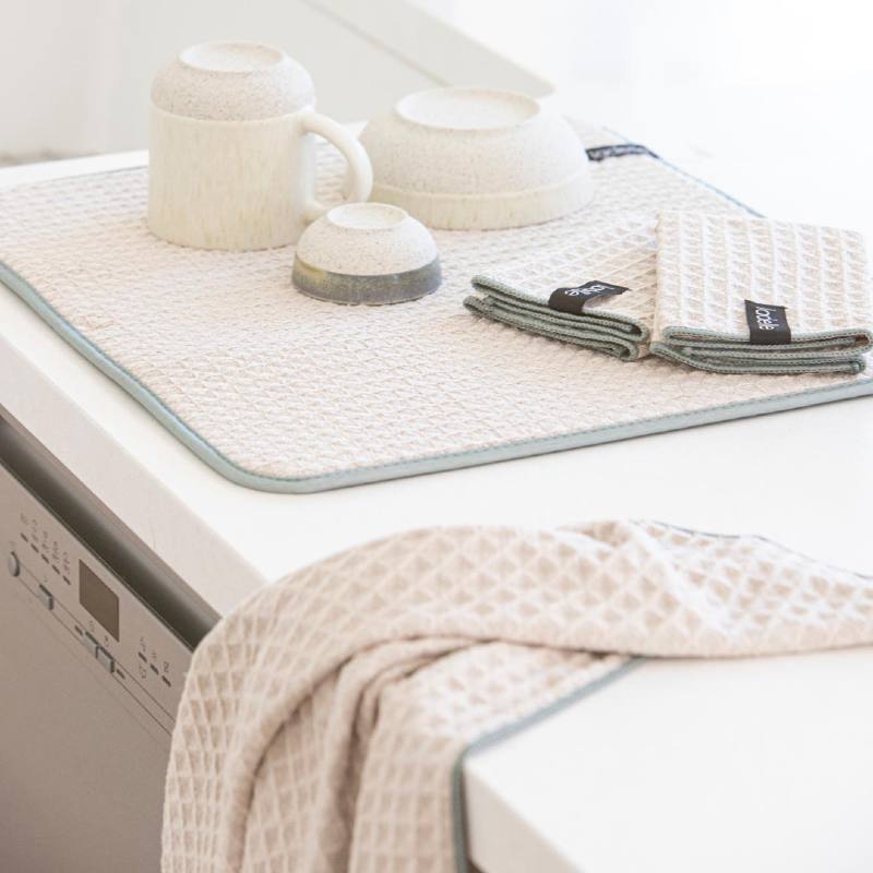 Waffle Microfibre Mega Taupe Kitchen Set