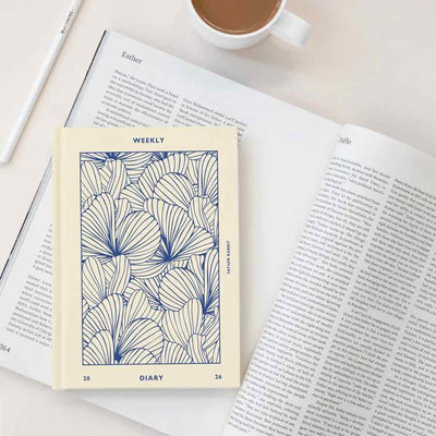 Weekly Diary 2026 Prussian Blue Floral
