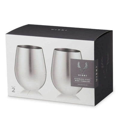 Admiral Stainless Steel Stemless Wine Glasses