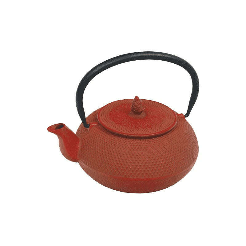Arare Nail Head 600ml Cast Iron Red Teapot