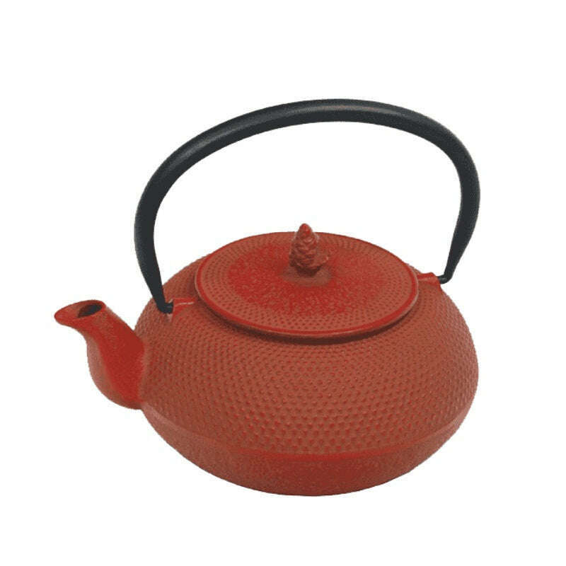 Arare Nail Head 900ml Cast Iron Red Teapot