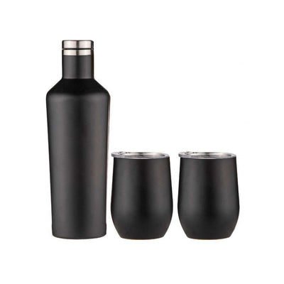 Aurora Matte Black Portable Wine Gift Set