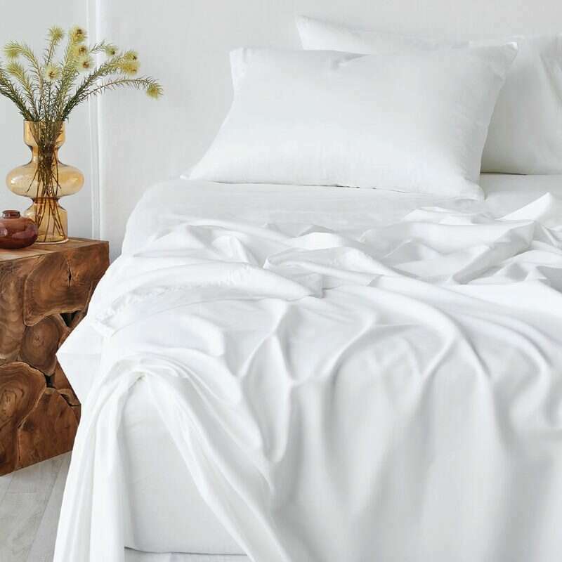 Bamboo Cotton Flat Sheet White