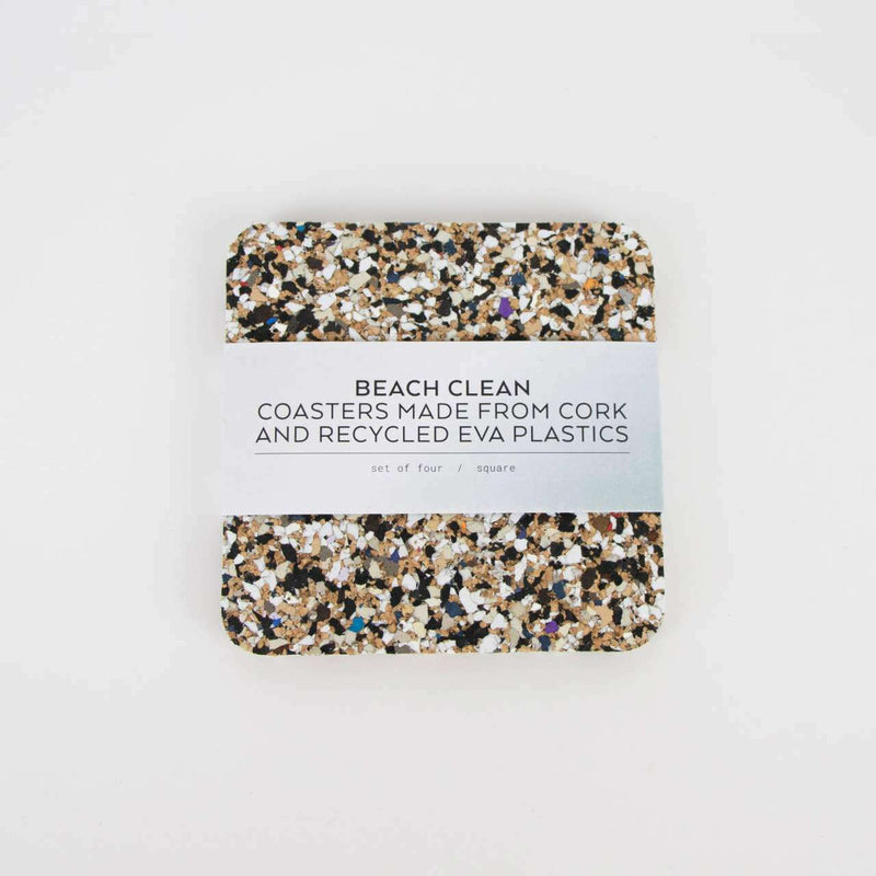 Beach Clean Square Coaster Set of 4