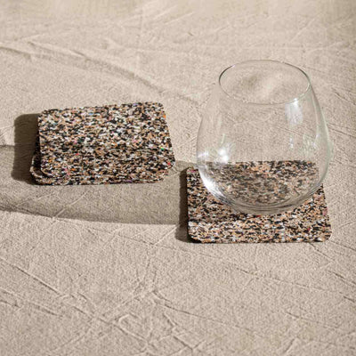 Beach Clean Square Coaster Set of 4
