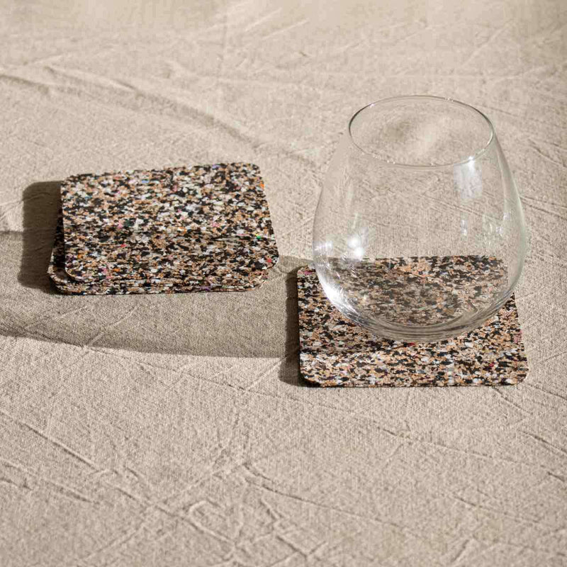 Beach Clean Square Coaster Set of 4