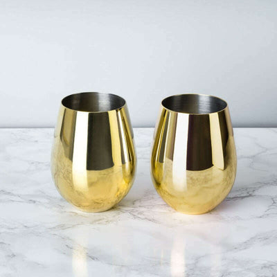 Belmont Gold Stemless Wine Glasses