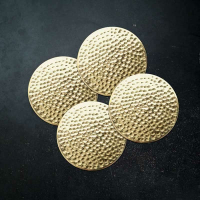 Belmont Hammered Brass Coasters