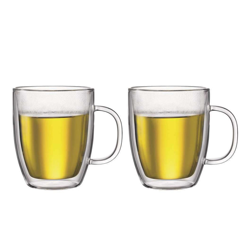 Bistro Double Wall Glass Jumbo Mug Set of 2 450ml