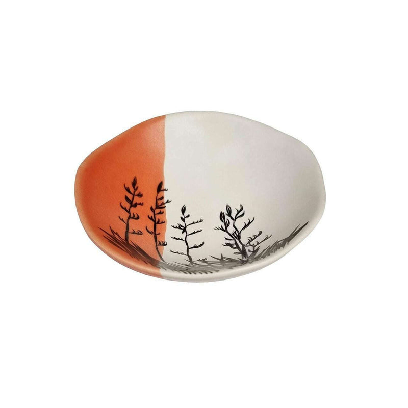 Bowl- Flax Bush Dipped Orange with Black 7cm